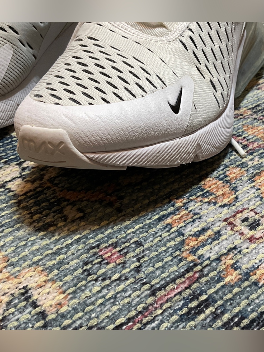 Nike White and Black Athletic Sneakers with Neon Yellow Accents - Picture 2 of 11